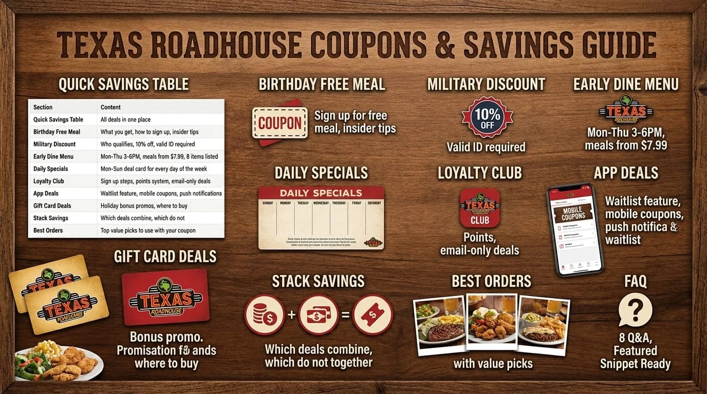 Texas Roadhouse Coupons 2026: Free Meals & Discounts