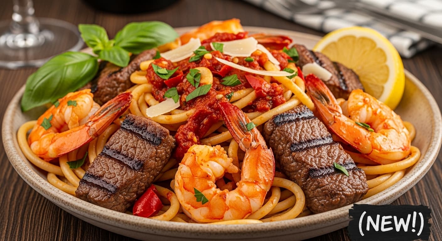 Calabrian Steak & Shrimp Bucatini (NEW!)
