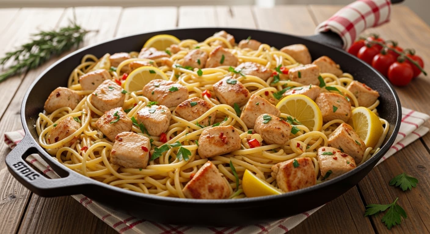 Chicken Scampi Family Pan