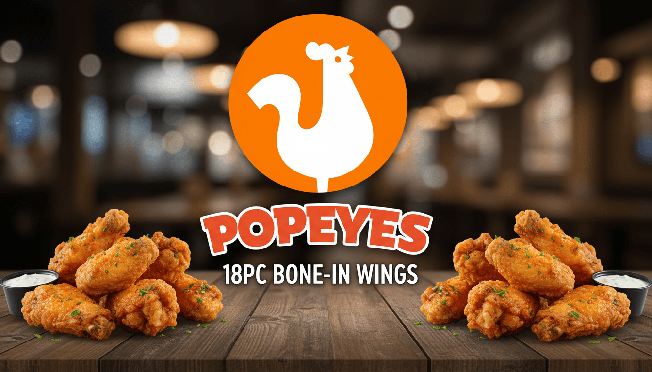 18Pc Bone-In Wings at Popeyes - $17.99