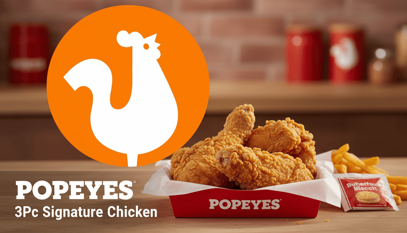 3Pc Signature Chicken at Popeyes - $8.99