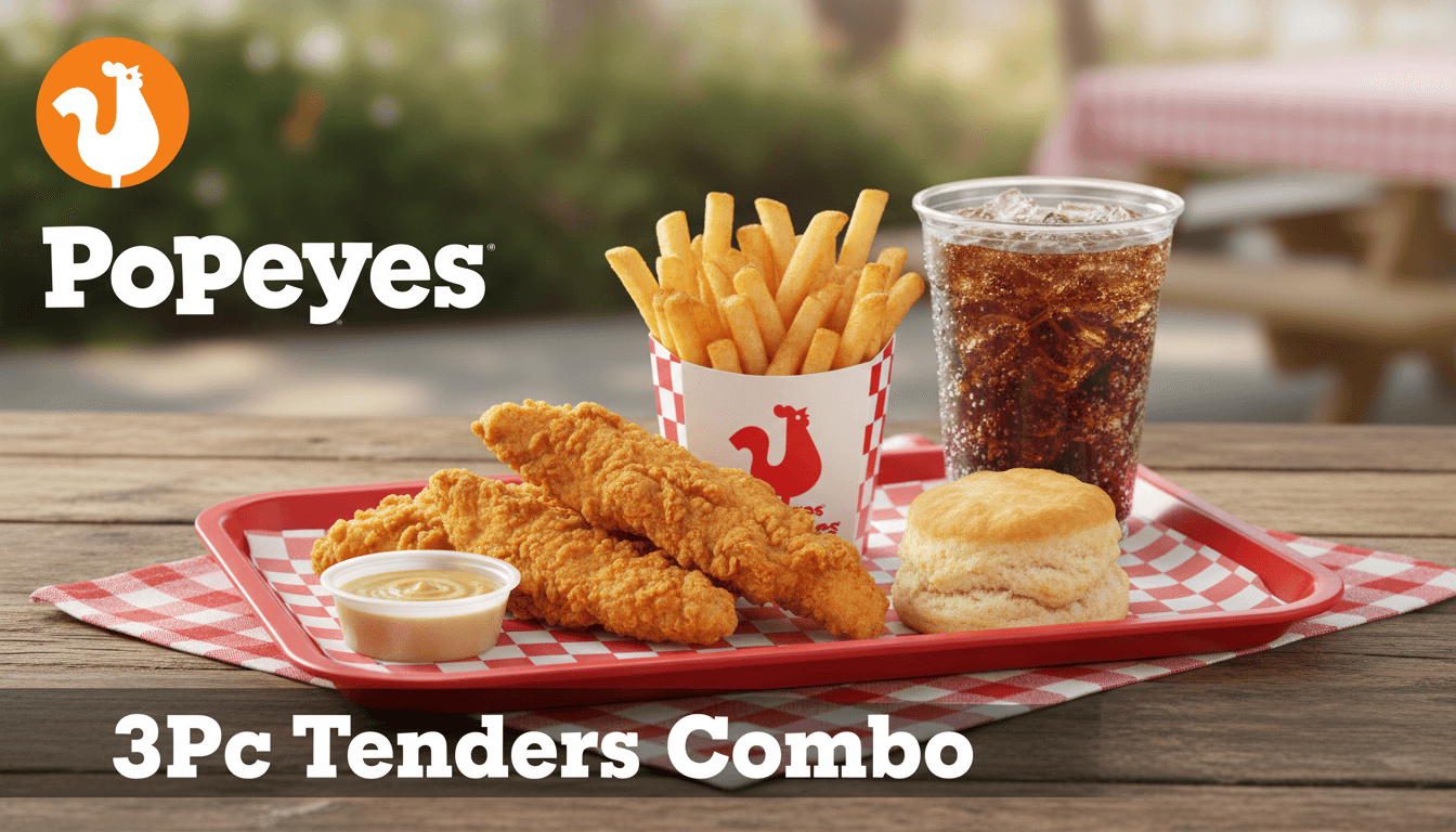 3Pc Tenders Combo at Popeyes - $9.49