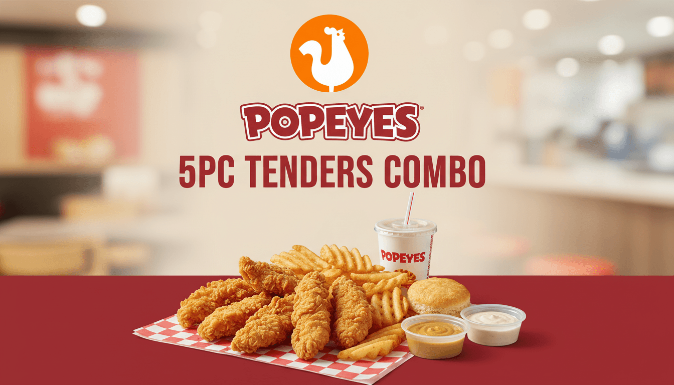 5Pc Tenders Combo at Popeyes - $12.49