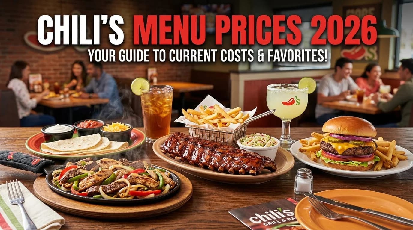 Chili's Menu Prices 2026: 3 For Me $10.99, Triple Dipper $15.99 & Full Guide