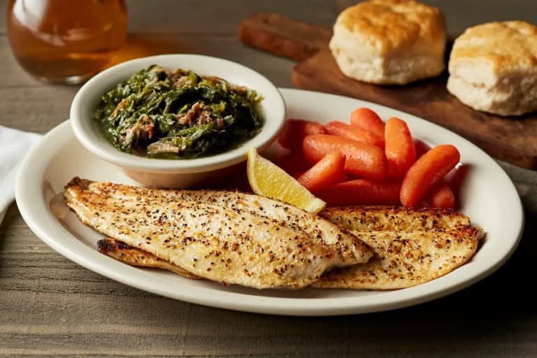 Lemon Pepper Grilled Rainbow Trout at Cracker Barrel