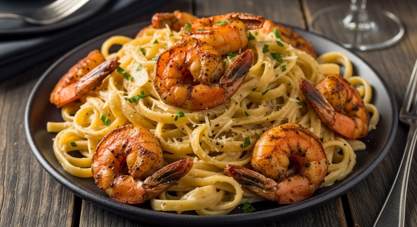 Blackened Shrimp Alfredo
