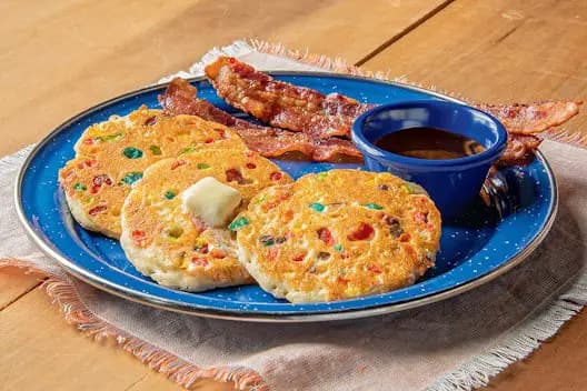 Mini Confetti Pancakes at Cracker Barrel