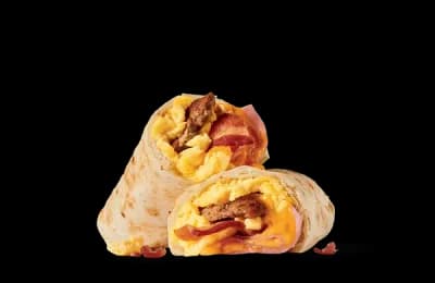 Meat Lovers Breakfast Burrito, $7.99