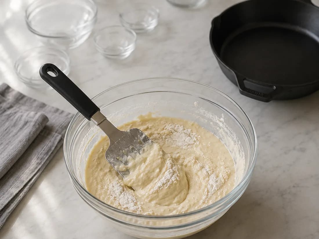 Lumpy is correct - Fluffy Pancake Recipe (Tall and Light)